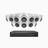 EL200 - 1080p 16 Kanal außen Kabelgebunden Überwachungskamera-Set mit 12 Kameras, intelligenter DVR mit Erkennung von Menschen & Fahrzeugen, 20 Meter Infrarot-Nachtsicht, 4-in-1-Ausgangssignal, IP67